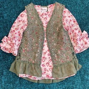 Little Lass top and lace vest
